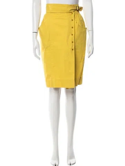 Pre-owned Emanuel Ungaro Vintage Midi Length Skirt In Yellow