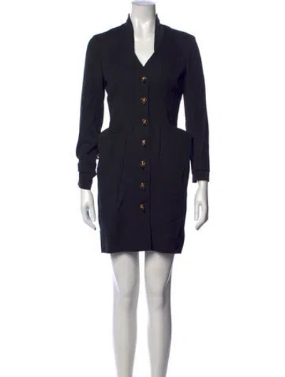 Pre-owned Emanuel Ungaro Vintage Mini Dress In Black