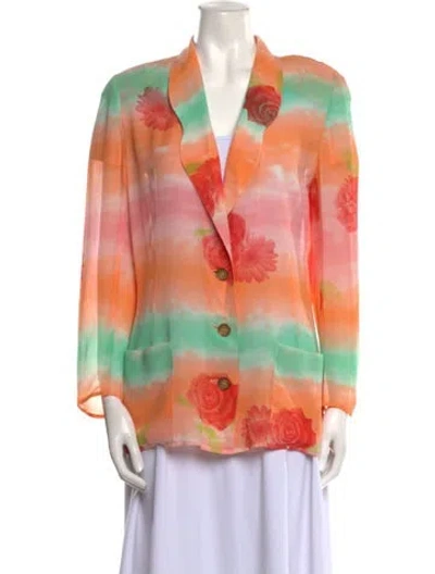 Pre-owned Emanuel Ungaro Vintage Printed Jacket In Orange