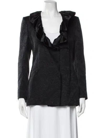 Pre-owned Emanuel Ungaro Vintage Silk Blazer In Blue