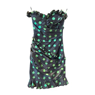 Pre-owned Emanuel Ungaro Vintage Ungaro Parallele Silk Dress, 1980's In Black