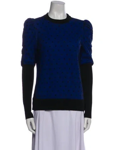 Pre-owned Emanuel Ungaro Virgin Wool Polka Dot Print Sweater In Blue