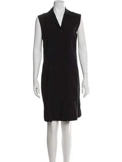 Pre-owned Emanuel Ungaro V-neck Knee-length Dress In Black