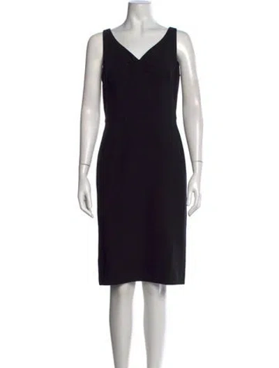Pre-owned Emanuel Ungaro V-neck Knee-length Dress In Black