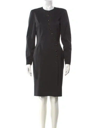 Pre-owned Emanuel Ungaro Wool Knee-length Dress In Gray