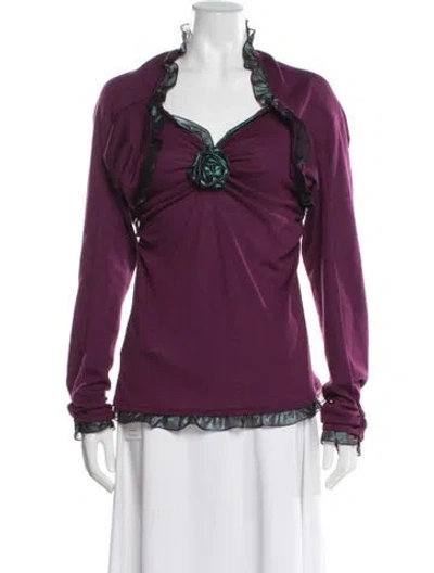 Pre-owned Emanuel Ungaro Wool Mini Dress In Purple