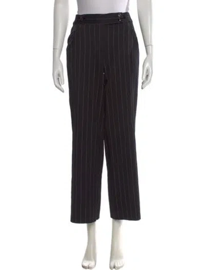 Pre-owned Emanuel Ungaro Wool Wide Leg Pants In Black