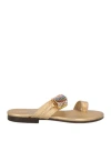 Emanuela Caruso Capri Toddler Girl Thong Sandal Gold Size 9c Leather In Gold