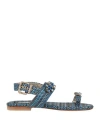 Emanuela Caruso Capri Woman Thong Sandal Navy Size 5 Textile Fibers In Navy