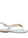 Emanuela Caruso Crystal-embellished Sandals In White