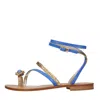 Emanuela Caruso Sandals Blue In Blu Blu E Verdi