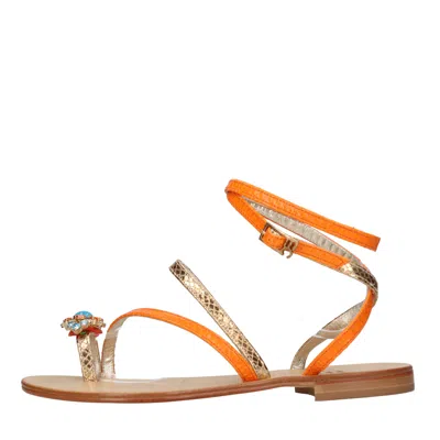 Emanuela Caruso Sandals Orange In Arancio Vivaci