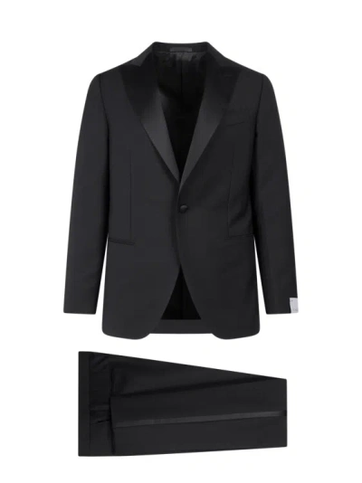 Emanuela Caruso Wool And Mohair Tuxedo In Black