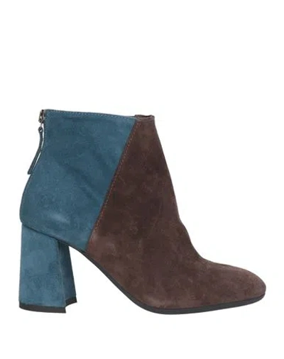 Emanuela Passeri Woman Ankle Boots Dark Brown Size 5 Leather