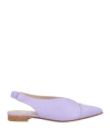 Emanuela Passeri Woman Ballet Flats Lilac Size 7 Leather In Purple