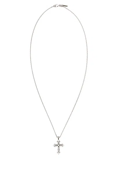 Emanuele Bicocchi 925 Silver Fleury Cross Necklace