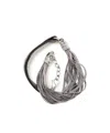 Emanuele Bicocchi Leather And Silver 925 Bracelet In Gray
