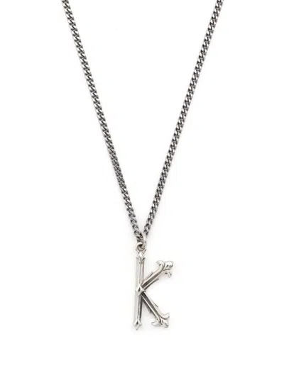 Emanuele Bicocchi Alphabet Pedant Necklace In Silver