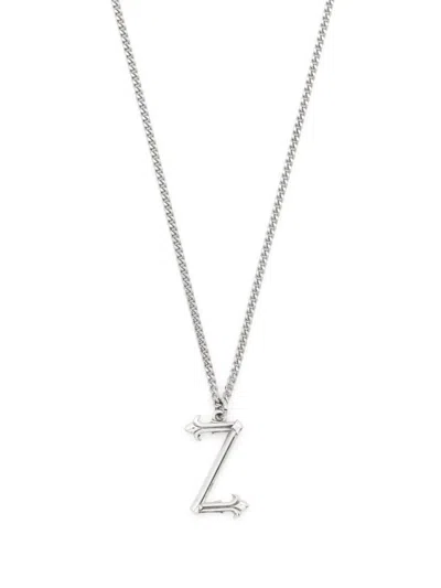 Emanuele Bicocchi Alphabet Pendant Necklace In Silver