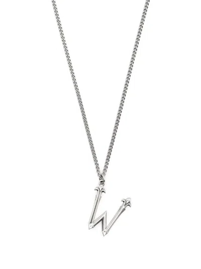 Emanuele Bicocchi Alphabet Pendant Necklace In Silver