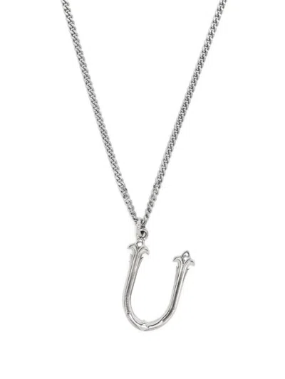 Emanuele Bicocchi Alphabet Pendant Necklace In Silver