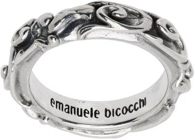 Emanuele Bicocchi Arabesque Band Ring In Gray
