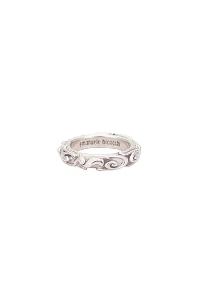 Emanuele Bicocchi Arabesque Band Ring In Silver