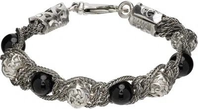 Emanuele Bicocchi Arabesque Beads Bracelet In Black