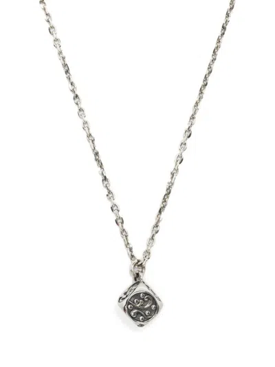 Emanuele Bicocchi Arabesque Dice Pendant Necklace In Silver