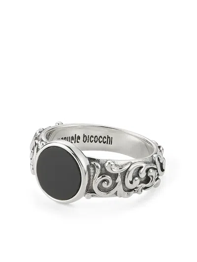 EMANUELE BICOCCHI ARABESQUE ENGRAVED CHEVALIER RING