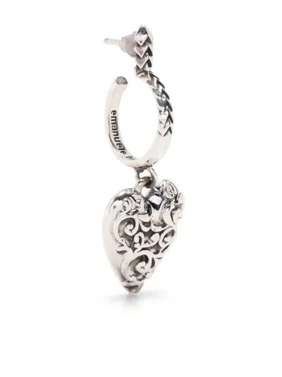 Emanuele Bicocchi Ohrring Mit Arabesque-herz In Silver