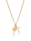 Emanuele Bicocchi Arabesque Key Cross Pendant Necklace In Gold
