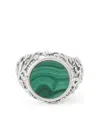 Emanuele Bicocchi Arabesque Malachite Ring In Silver