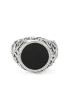 Emanuele Bicocchi Arabesque Onyx Ring In Silver