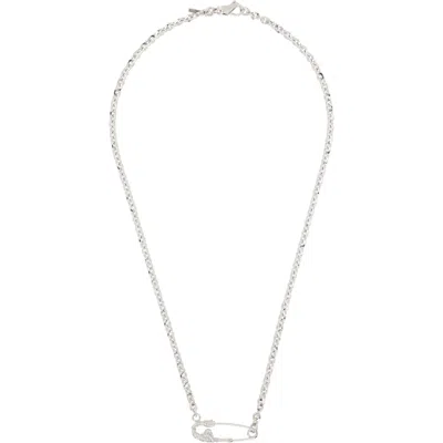 Emanuele Bicocchi Arabesque Pin Necklace In Silver