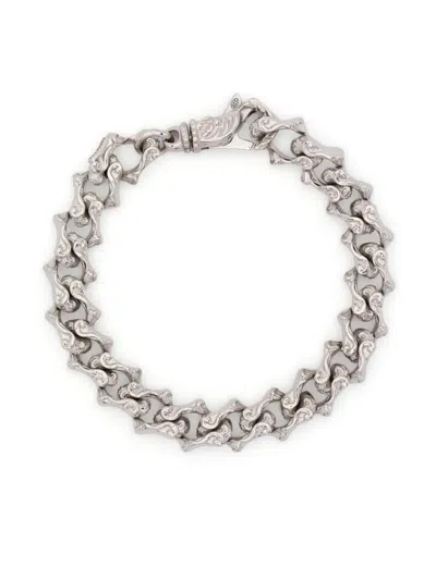 Emanuele Bicocchi Kantiges Armband Mit Arabesque-motiv In Silver