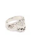 Emanuele Bicocchi Ring Mit Arabesque-totenkopf In Silver