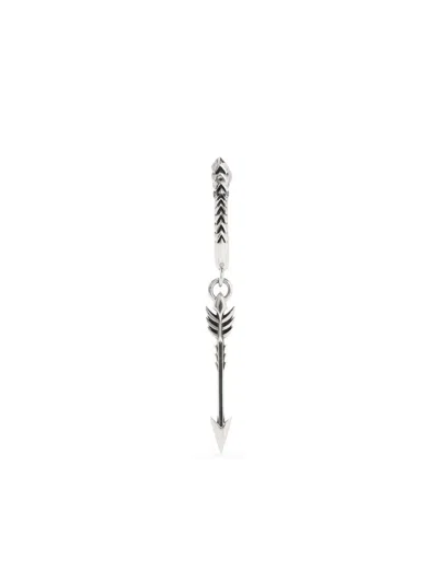 Emanuele Bicocchi Arrow Pendant Drop Earring In Silver