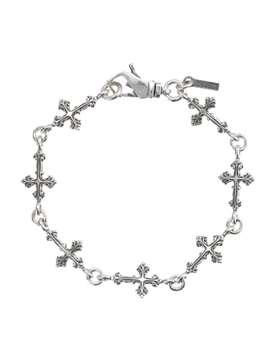 Emanuele Bicocchi Avelli Cross Bracelet In Metallic