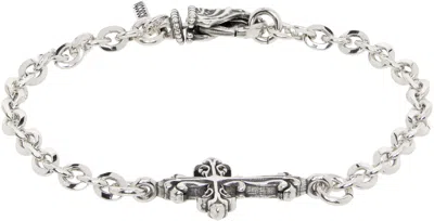 Emanuele Bicocchi Avelli Cross Bracelet In Silver