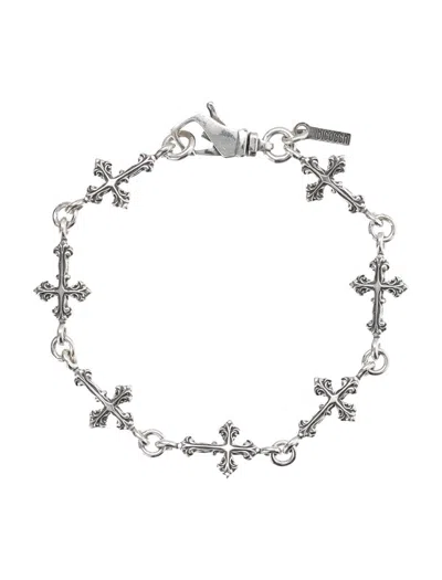 Emanuele Bicocchi Avelli Cross Bracelet In Silver