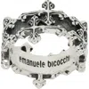 Emanuele Bicocchi Avelli Cross Double Band Ring In Silver