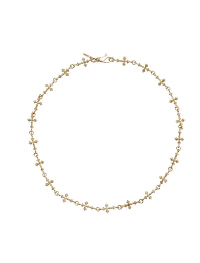 Emanuele Bicocchi Floral Motif Cross Chain Necklace In Metallic