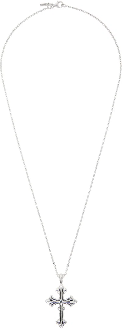 Emanuele Bicocchi Avelli Cross Necklace In Silver