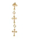 Emanuele Bicocchi Sterling Silver Single Earring With Three Avelli Crosses In Gold