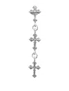 Emanuele Bicocchi Sterling Silver Cross Drop Single Earring In Silver