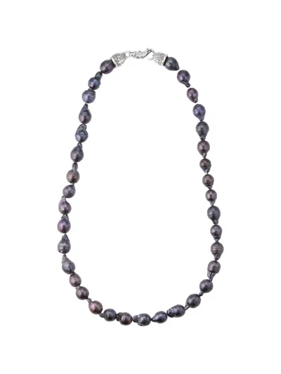 Emanuele Bicocchi Baroque Pearl Necklace In Gray