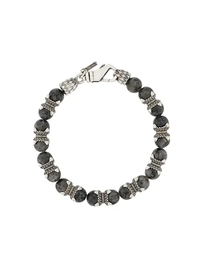 Emanuele Bicocchi Beaded Bracelet In Grey