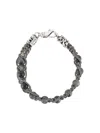 Emanuele Bicocchi Beaded Braided-chain Bracelet In Grey