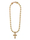 Emanuele Bicocchi Beaded Cross Necklace In 金色